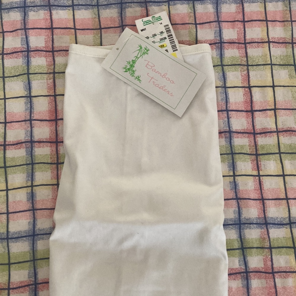 NWT BAMBOO TRADERS wh/w yel, gr, pink rickrack trim skort, sz 14 $20